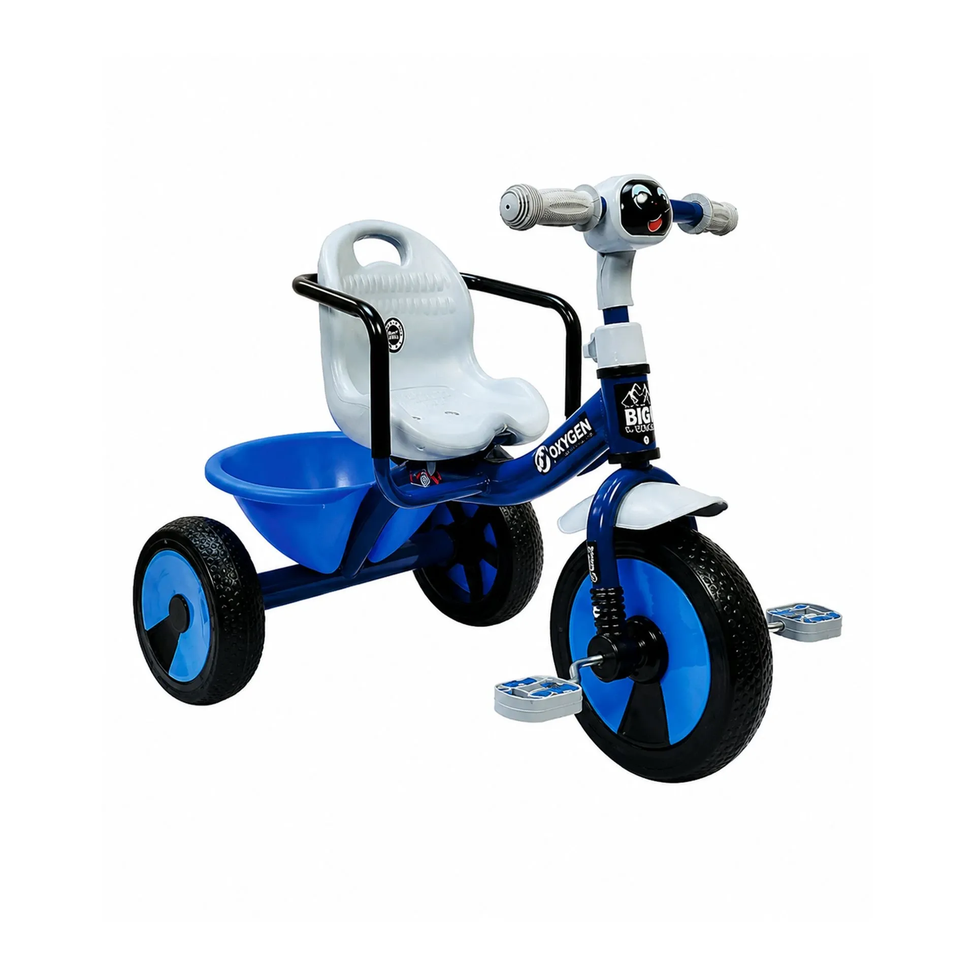 Big Wings Bunny Sturdy & Stable Design Kids Tricycle for Toddlers & Beginners – Ideal First Cycle with Comfortable Seat & Safety Handrest for Safe & Fun Outdoor Play (Blue-Grey)