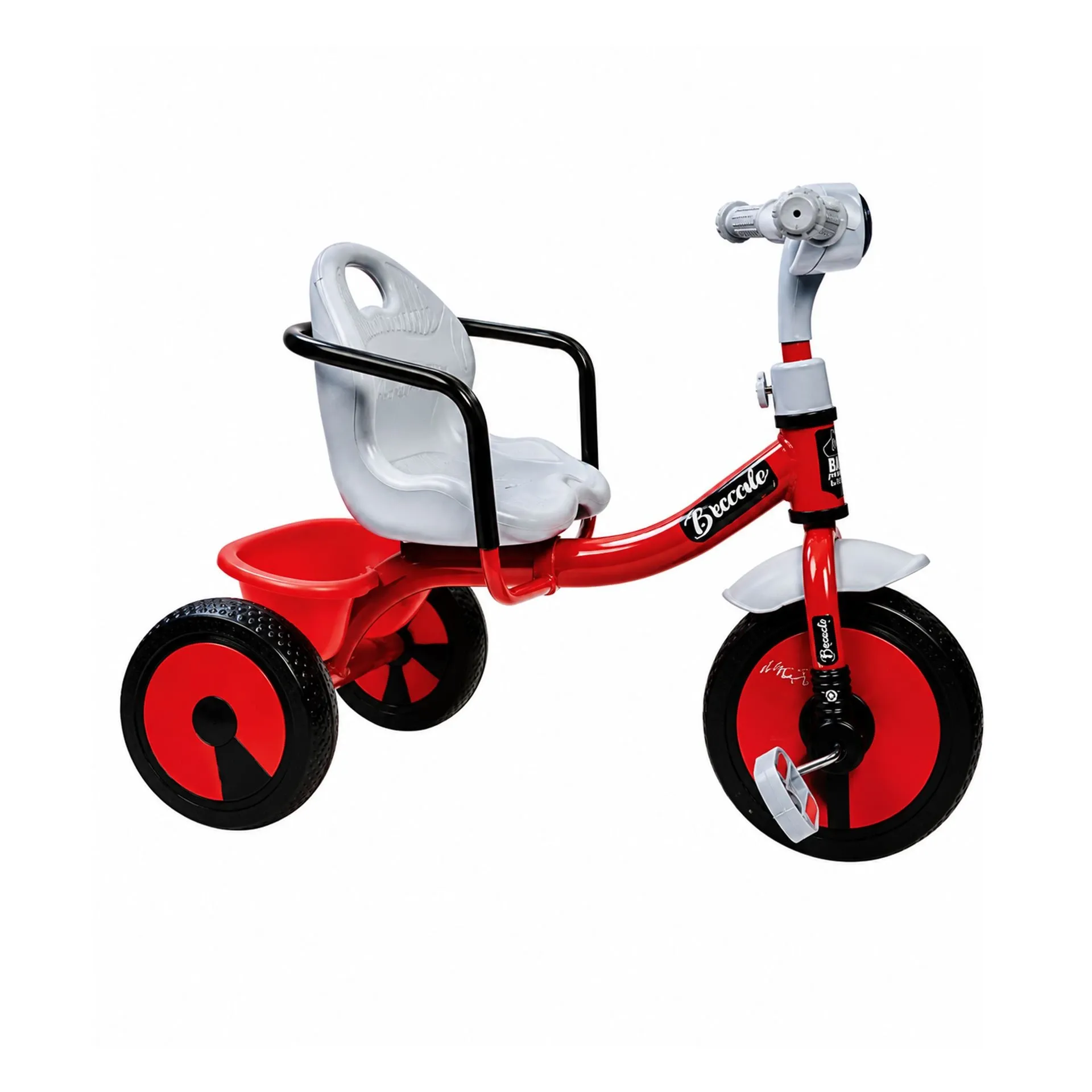Big Wings Bunny Sturdy & Stable Design Kids Tricycle for Toddlers & Beginners – Ideal First Cycle with Comfortable Seat & Safety Handrest for Safe & Fun Outdoor Play (Red-Grey)