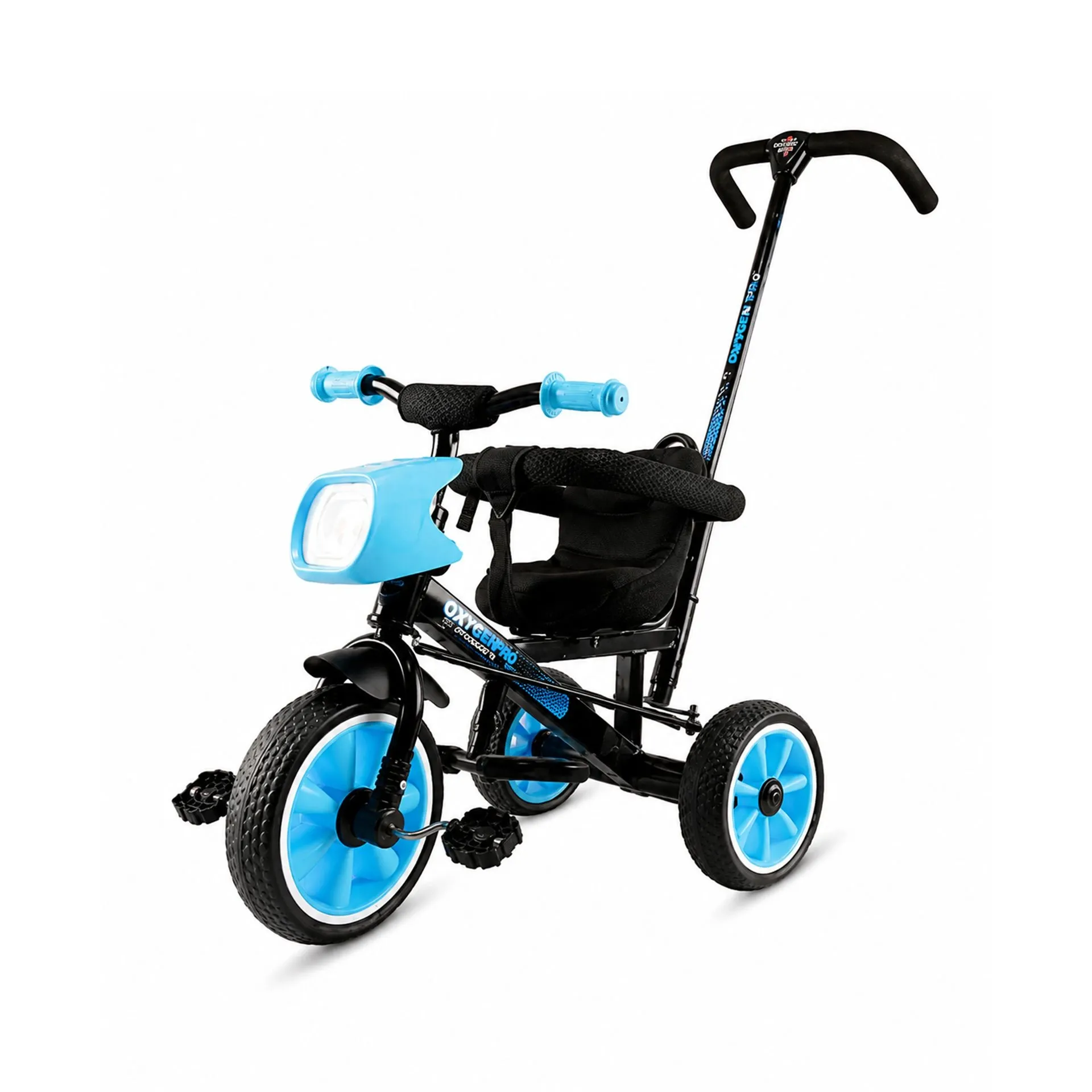 Big Wings Poggy Pro Strong & Stable Build Tricycle for Toddlers & Beginners with Parental Control Handle & Safety Armrest (Blue-Black)