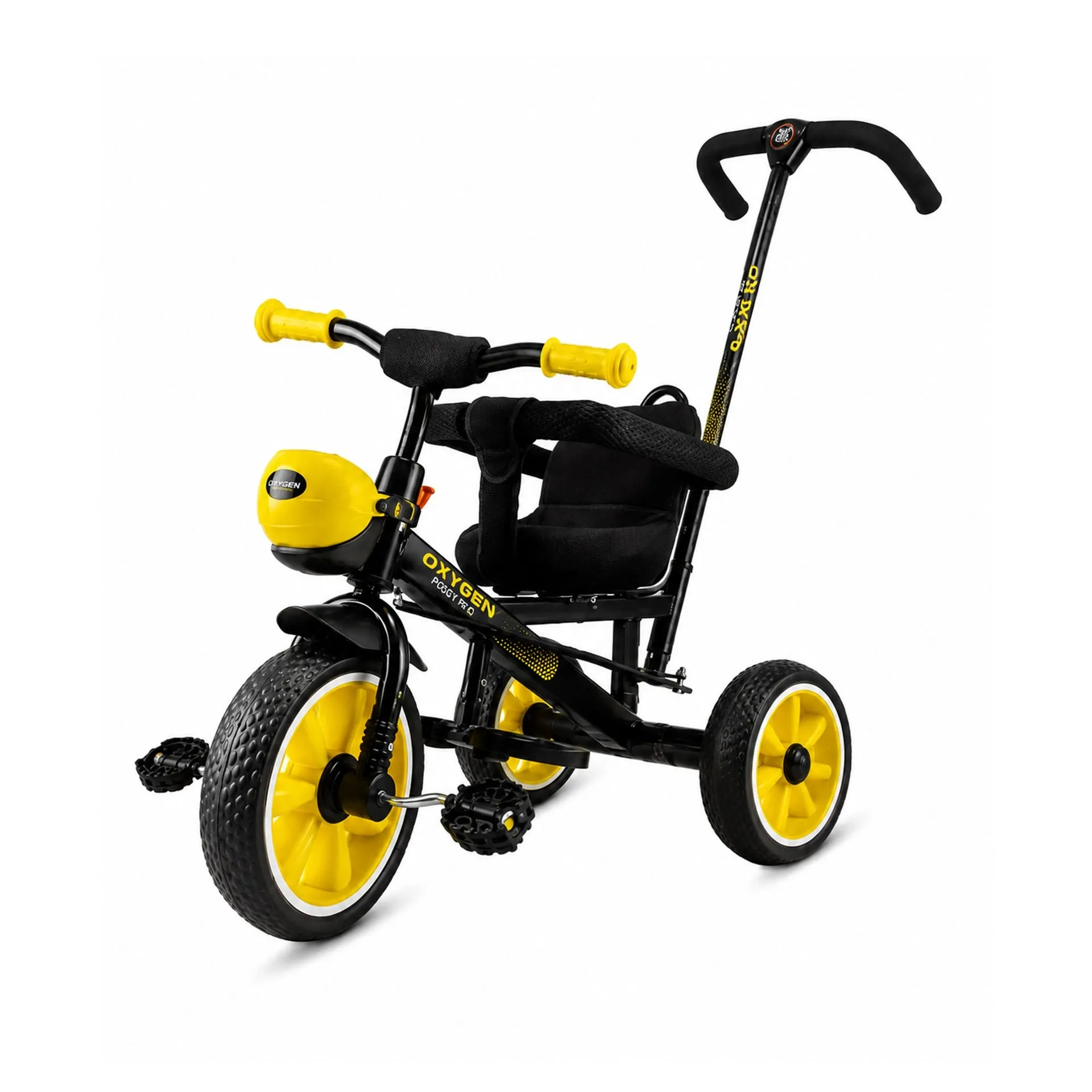 Big Wings Poggy Pro Strong & Stable Build Tricycle for Toddlers & Beginners with Parental Control Handle & Safety Armrest (Yellow-Black)