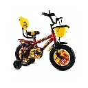 Oxygen Yuma Durable Steel Frame Chain Cover 14T Kids Bicycle with Caliper Brakes & Adjustable Seat for Comfortable Riding (Red-Yellow)