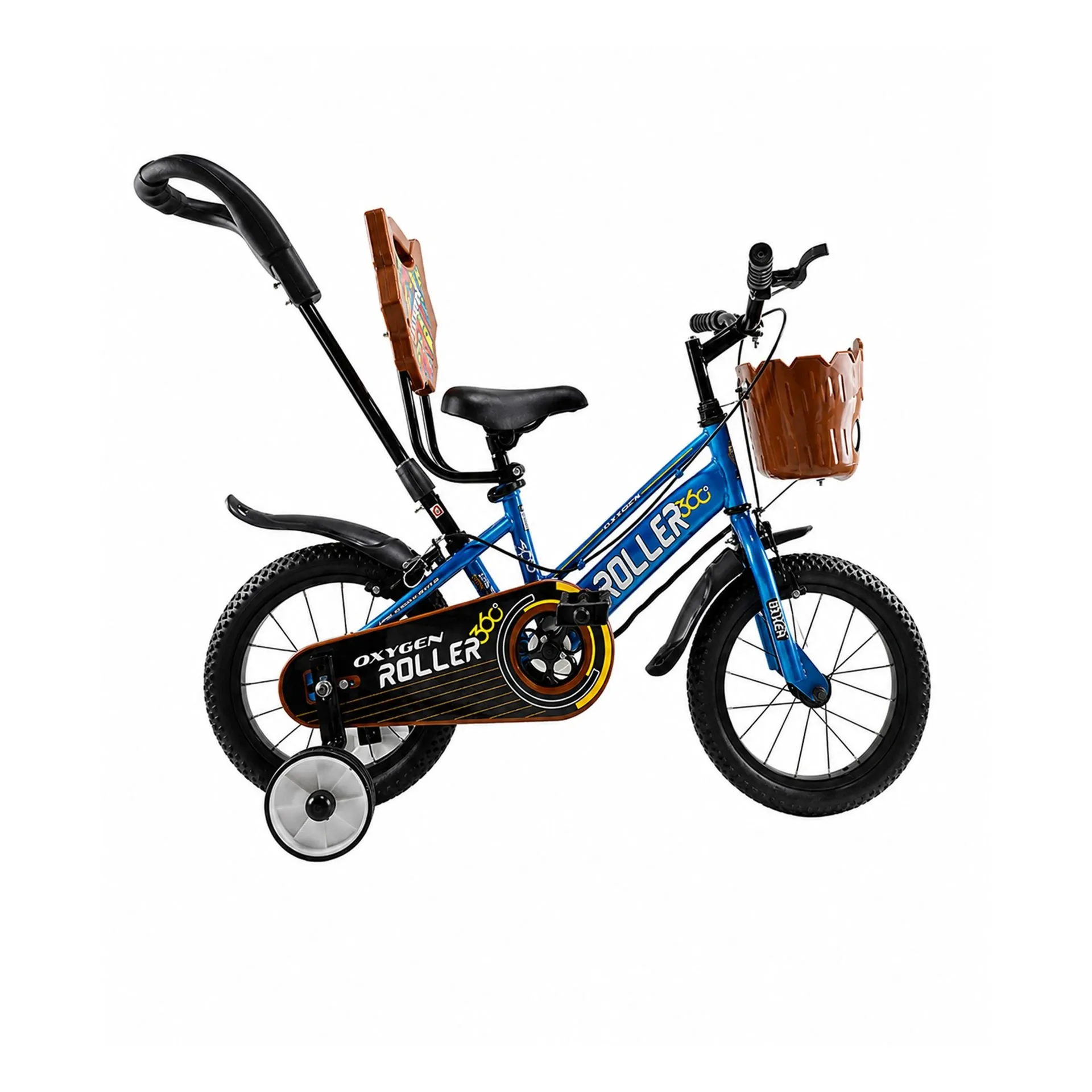 Oxygen Roller 12T Kids Tubeless Tyres & Adjustable Seat Bicycle in Durable Steel Frame & Caliper Brakes for Smooth & Safe Riding (Blue)
